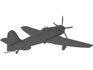 Hawker Sea Fury 3D Model preview