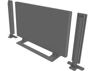 Fujitsu PlasmaVision TV 3D Model preview