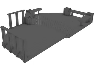 Custom Wood Deck 3D Model preview
