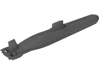 Typhoon Class (Type 941) Submarine 3D Model preview