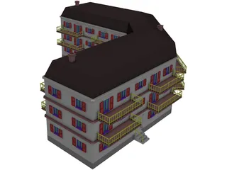 Apartment Building 3D Model preview