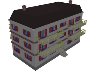 Apartment Building 3D Model preview