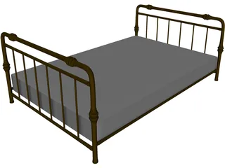 Bronze Bed 3D Model preview
