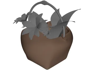 Flowers Basket 3D Model preview