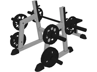 Bench Press 3D Model preview