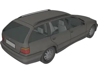 BMW 325i Touring (1995) 3D Model preview