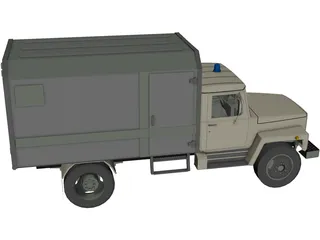 GAZ Russian Police Car 3D Model preview
