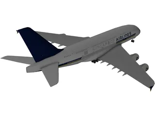 Airbus A380-800 3D Model preview