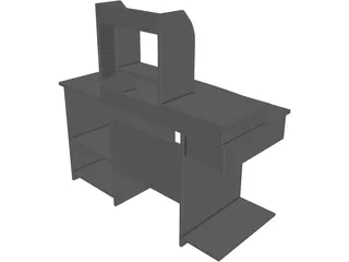 Computer Desk 3D Model preview