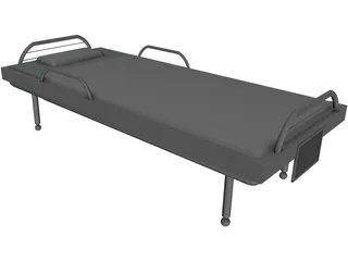 Hospital Bed 3D Model preview