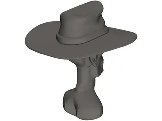 Cowboy Head 3D Model preview