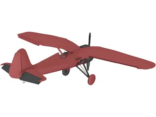 PZL P.11C 3D Model preview