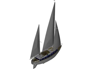 Sailboat 3D Model preview