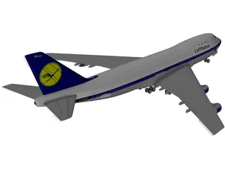 Boeing 747-400 Lufthansa 3D Model preview