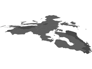European Union Map 3D Model preview