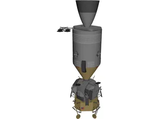 Apollo Pack Service + LEM 3D Model preview