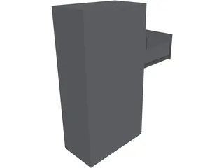 Metal File Cabinet 3D Model preview