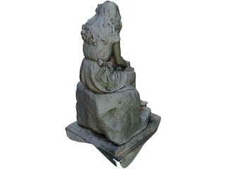 Girl Statue 3D Model preview