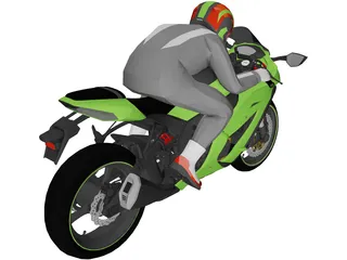 Kawasaki Ninja ZX10R (2011) 3D Model preview
