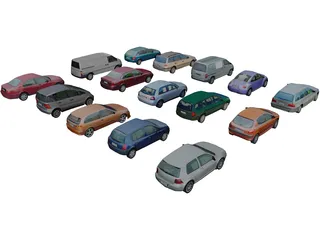 Collection of Cars 3D Model preview