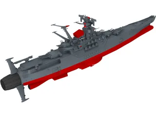 Space Battleship Yamato 3D Model preview