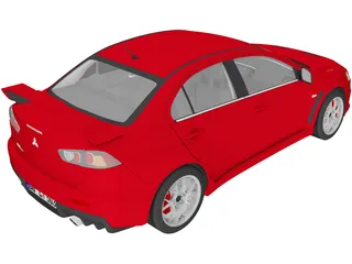 Mitsubishi Lancer Evolution X 3D Model preview