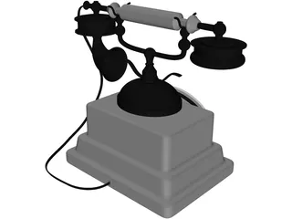 Antique Telephone 3D Model preview