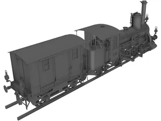 Train Locomotive 3D Model preview