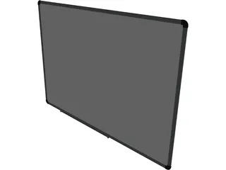 Whiteboard with Pen 3D Model preview