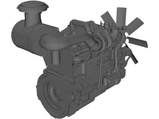 Cummins K19 Diesel Engine 3D Model preview