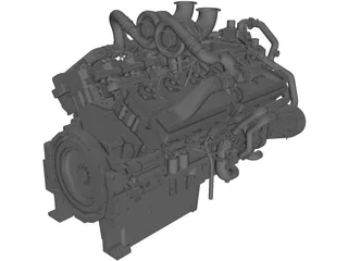 Cummins QSK38-G Diesel Engine 3D Model preview