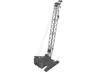 Liebherr LR1400/1 440t Crane 3D Model preview