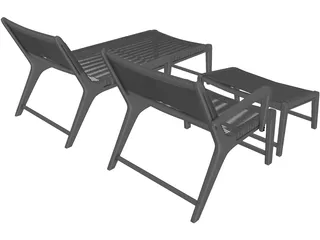 Oceans Lounge Chair 3D Model preview