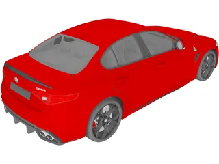 Alfa Romeo Giulia Quadrifoglio (2016) 3D Model preview