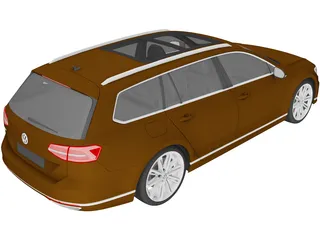 Volkswagen Passat Variant R-Line (2015) 3D Model preview