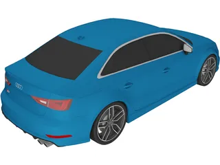 Audi S3 Sedan (2018) 3D Model preview