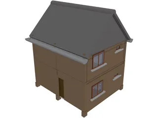 Wood House 3D Model preview
