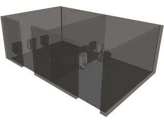 Accessible Space Toilets 3D Model preview