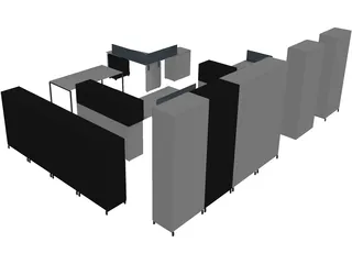 Modern Office Furniture Collection 3D Model preview