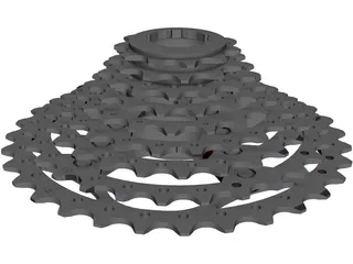 Cassete 9v SRAM PG-990 3D Model preview