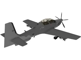 TAI Hurkus Basic Trainer Aircraft 3D Model preview