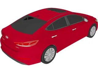 Hyundai Elantra Limited (2017) 3D Model preview