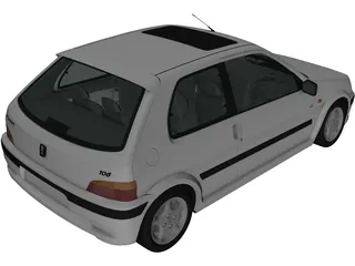 Peugeot 106 GTI (1997) 3D Model preview