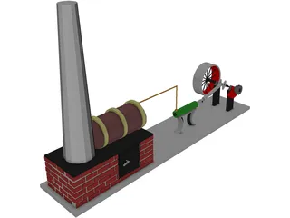 Wilesco Steam Engine 3D Model preview