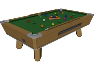 Indoor Pool Table 3D Model preview
