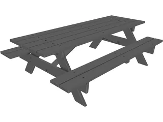 Picnic Table 3D Model preview