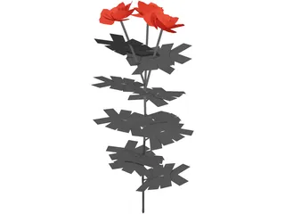 Roses Red 3D Model preview