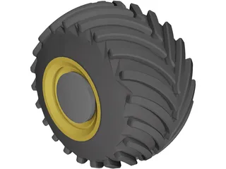 Monster Truck Wheel 3D Model preview