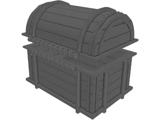 Pirate Treasure Chest 3D Model preview