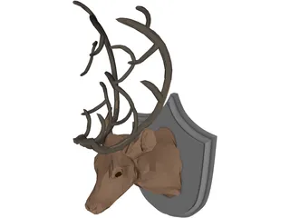 Deer on Wall 3D Model preview